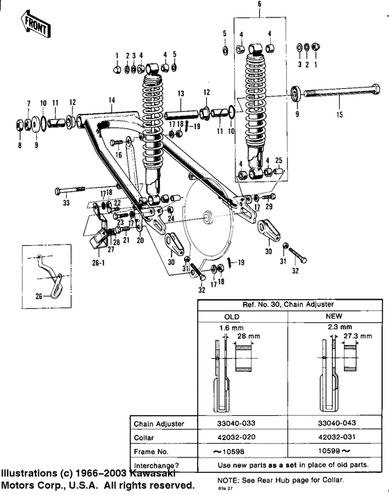 Swing arm/shock absorbers