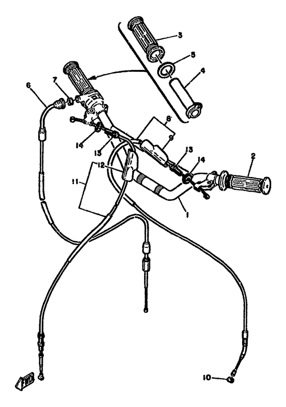YZ50H Handlebar. cable