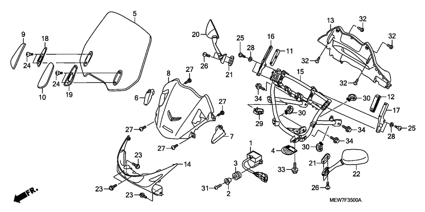 Upper cowling assy