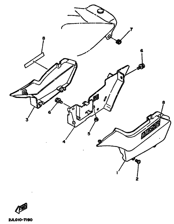 TW200E Боковая крышка