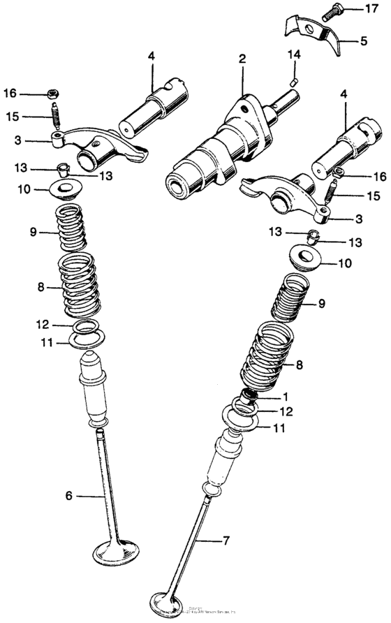 SL125 Распределительный вал и клапана