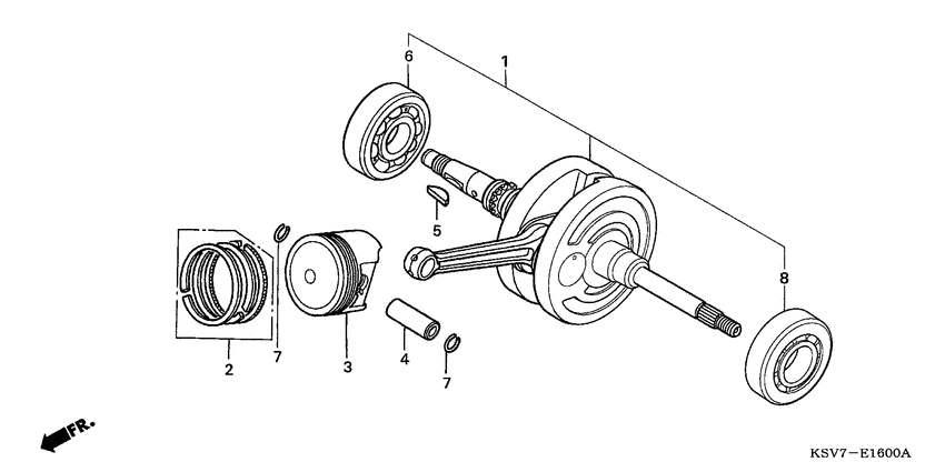 NSS250EX Crankshaft / piston