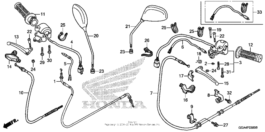 Handle lever + switch + cable