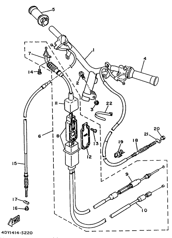 Steering handle. cable