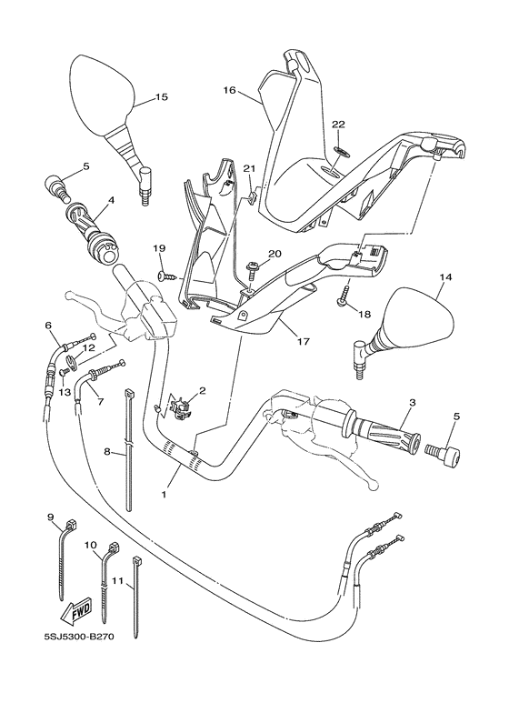 Steering handle. cable