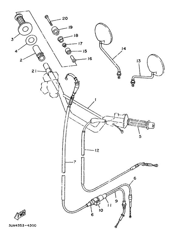 Steering handle. cable