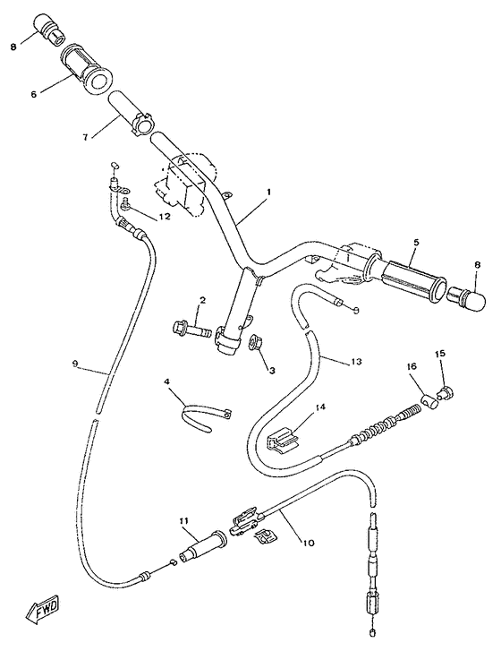 Steering handle. cable
