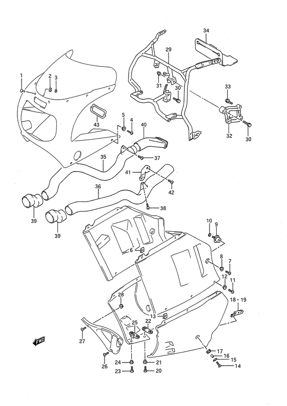 Cowling fitting set