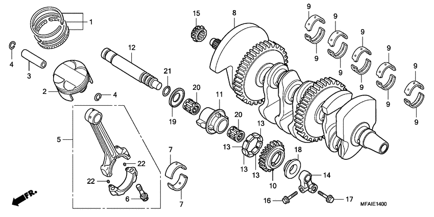 Crankshaft/piston
