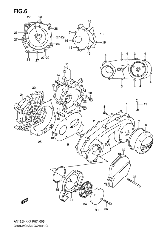Crankcase cover ass`y  (v