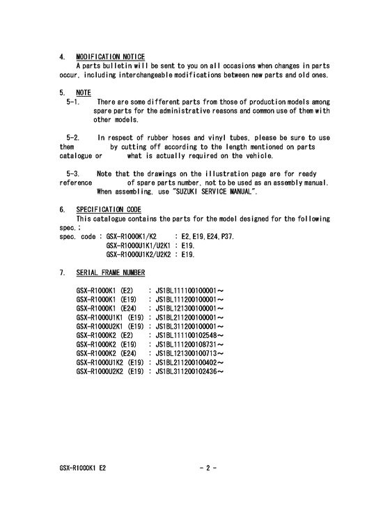 GSX-R1000 Catalog preface