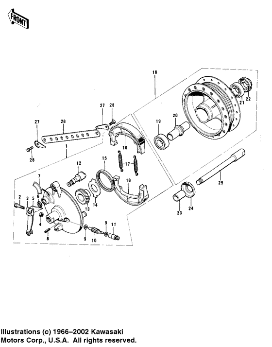 Front hub/brake