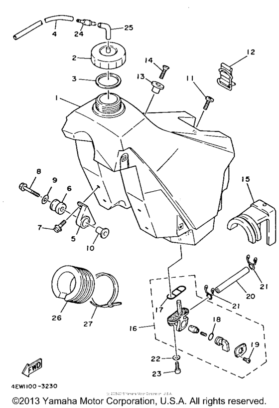 YZ250E1 Топливный бак