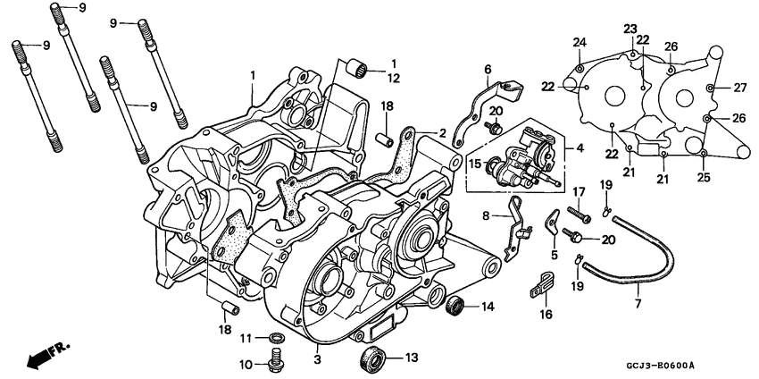 Crankcase/oil pump