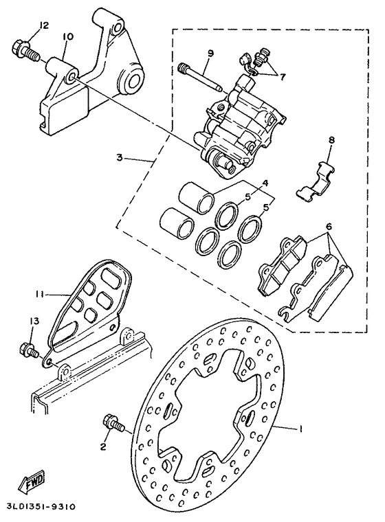 Hinterradbremssattel