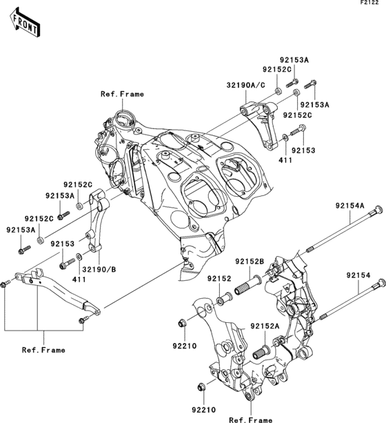 ZX1400 Крепление двигателя