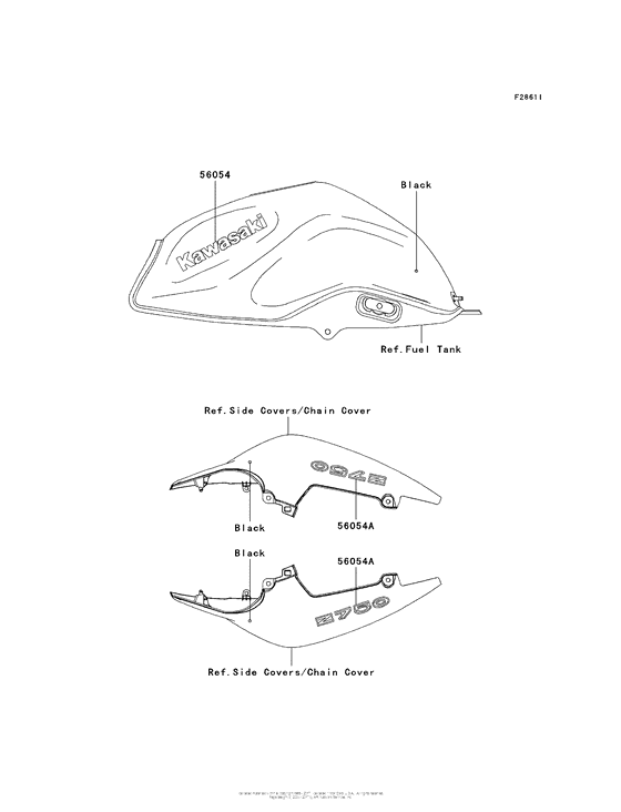ZR750LAS Decals (Black)(Laf / las)
