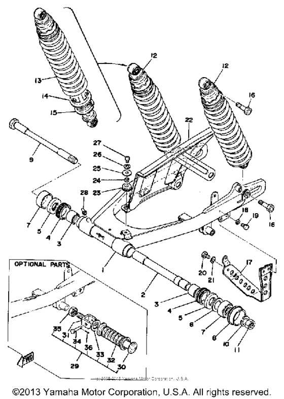 Rear arm - rear cushion - chain case