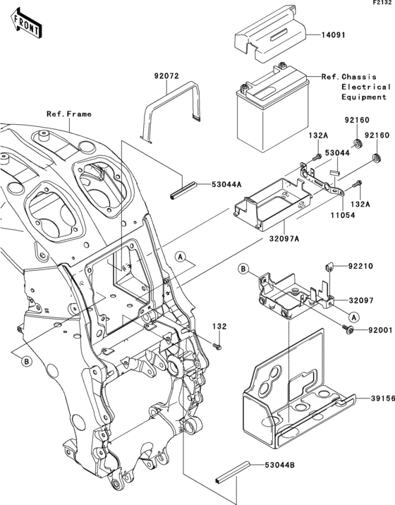 ZX1400 Короб для АКБ