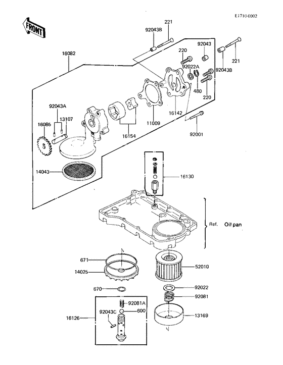 KZ750 Насос масляный  / фильтр масляный