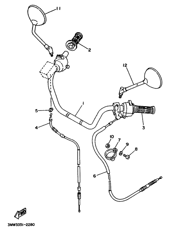 Steering handle. cable
