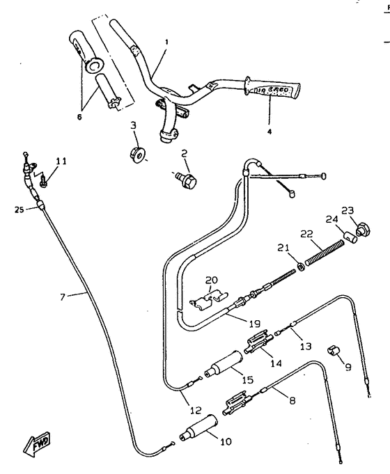 Steering handle. cable