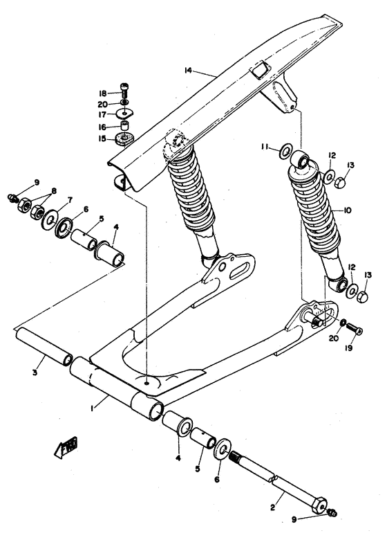 Rear arm/cushion chain case