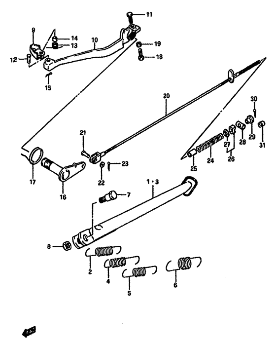 Stand-rear brake
