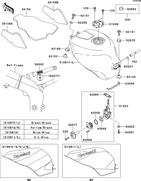 Fuel tank(1/2)(zx600-j2)