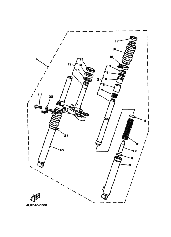 Front fork assy(ur silv