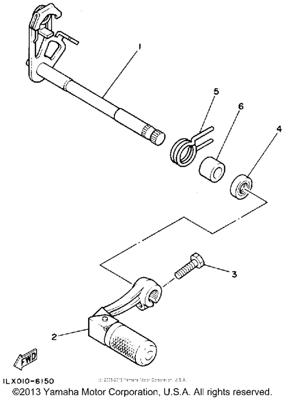 YZ125T Вал переключения