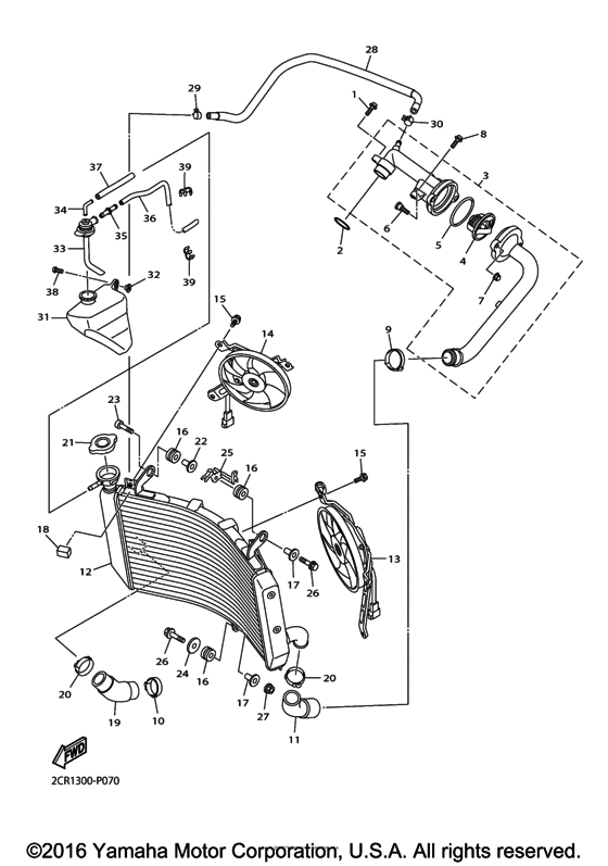 YZF-R1S Радиатор и Патрубки