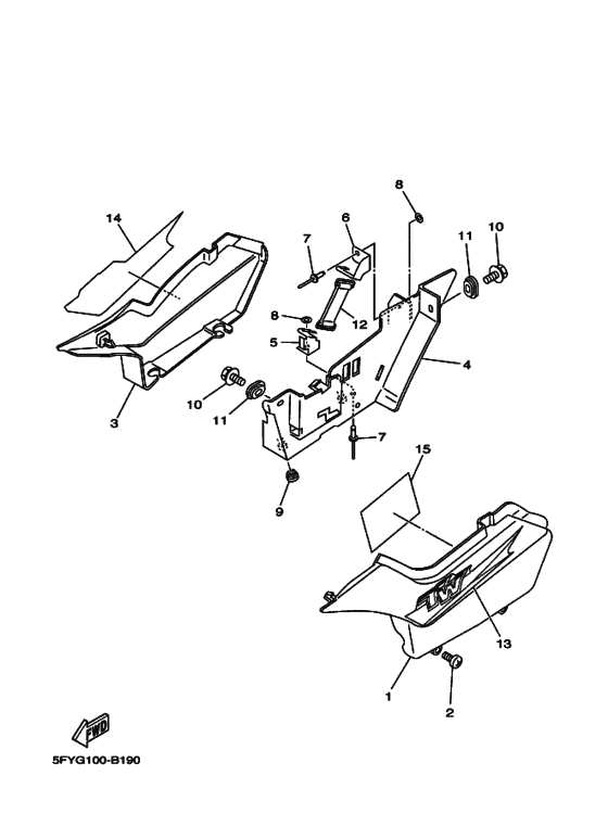 TW200E Боковая крышка