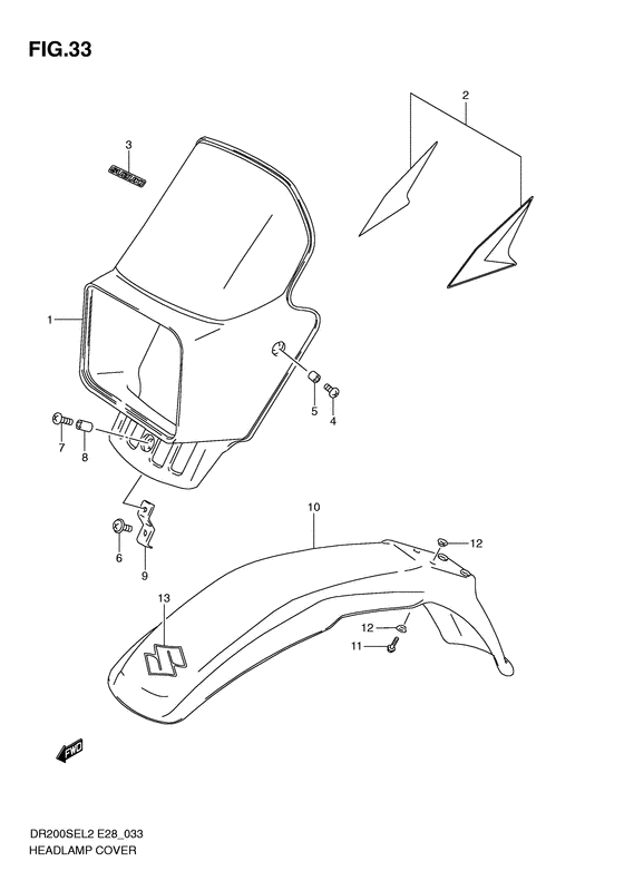 Headlamp cover  front fender
