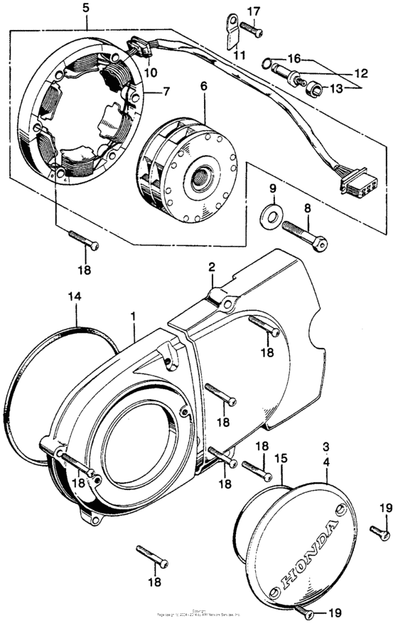 Left crankcase + alternator