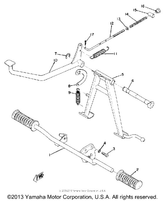 Stand footrest brake pedal