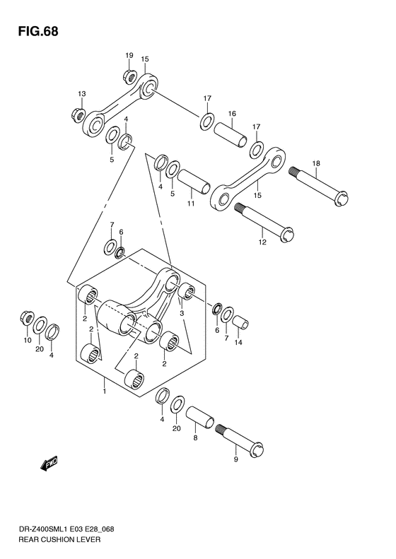 DR-Z400 Втулки заднего рычага