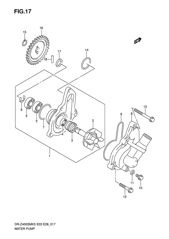 DR-Z400 Водяная помпа