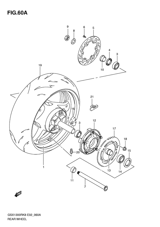 Rear wheel complete assy
