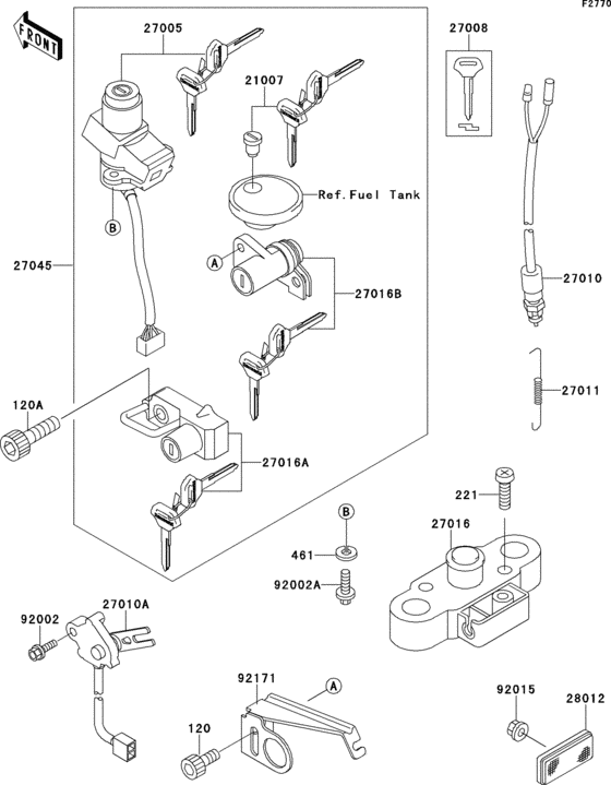 EJ650 Замок зажигания
