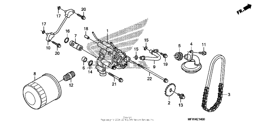 VT1300CS (ABS) Oil filter + oil pump
