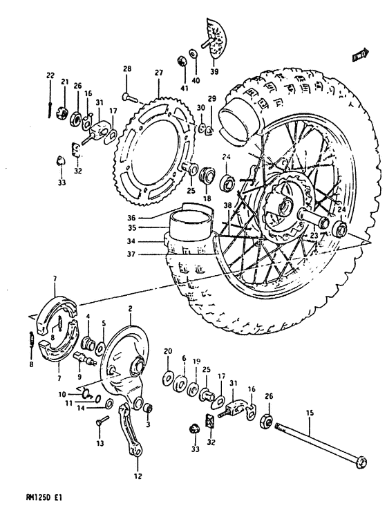 Rear wheel complete assy