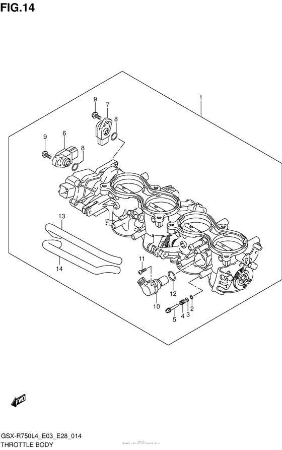 GSX-R750 Throttle Body (Gsx-R750L4 E33)