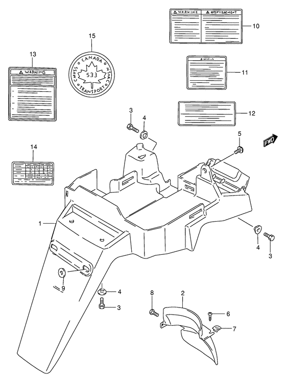 Rear fender - label