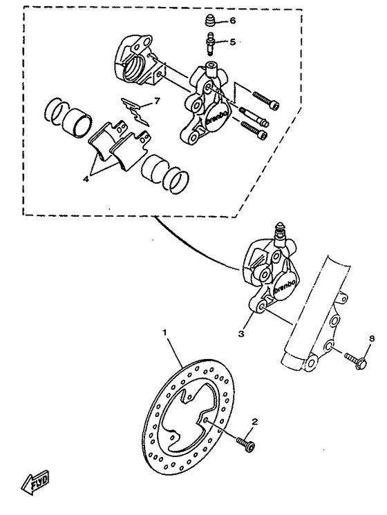 YN50R Front brake. caliper