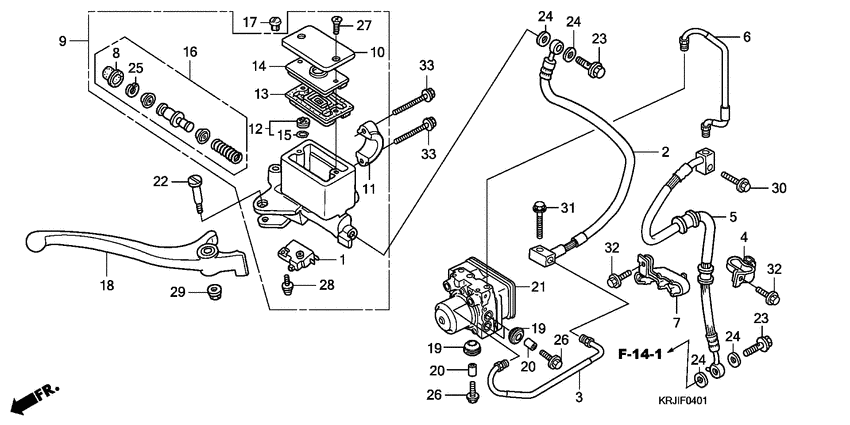 Fr. brake master cylinder