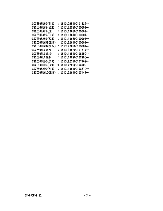GSX650F Catalog preface