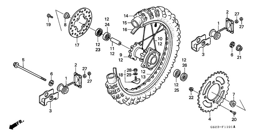 Rear wheel complete assy