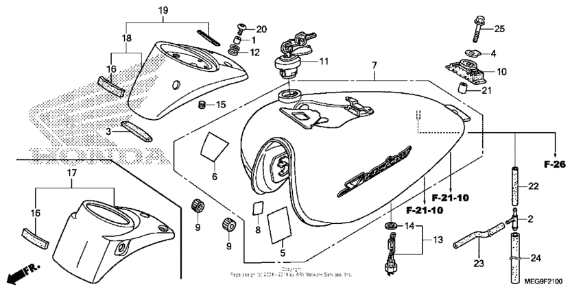 VT750C2B Топливный бак