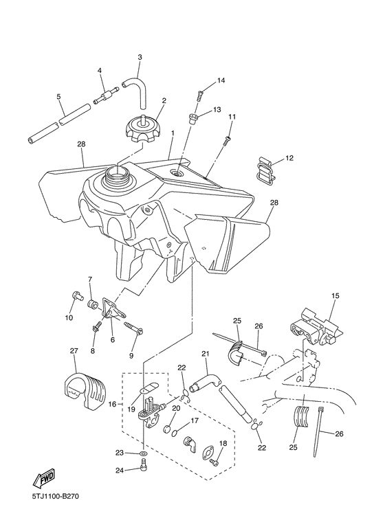 WR250F Топливный бак